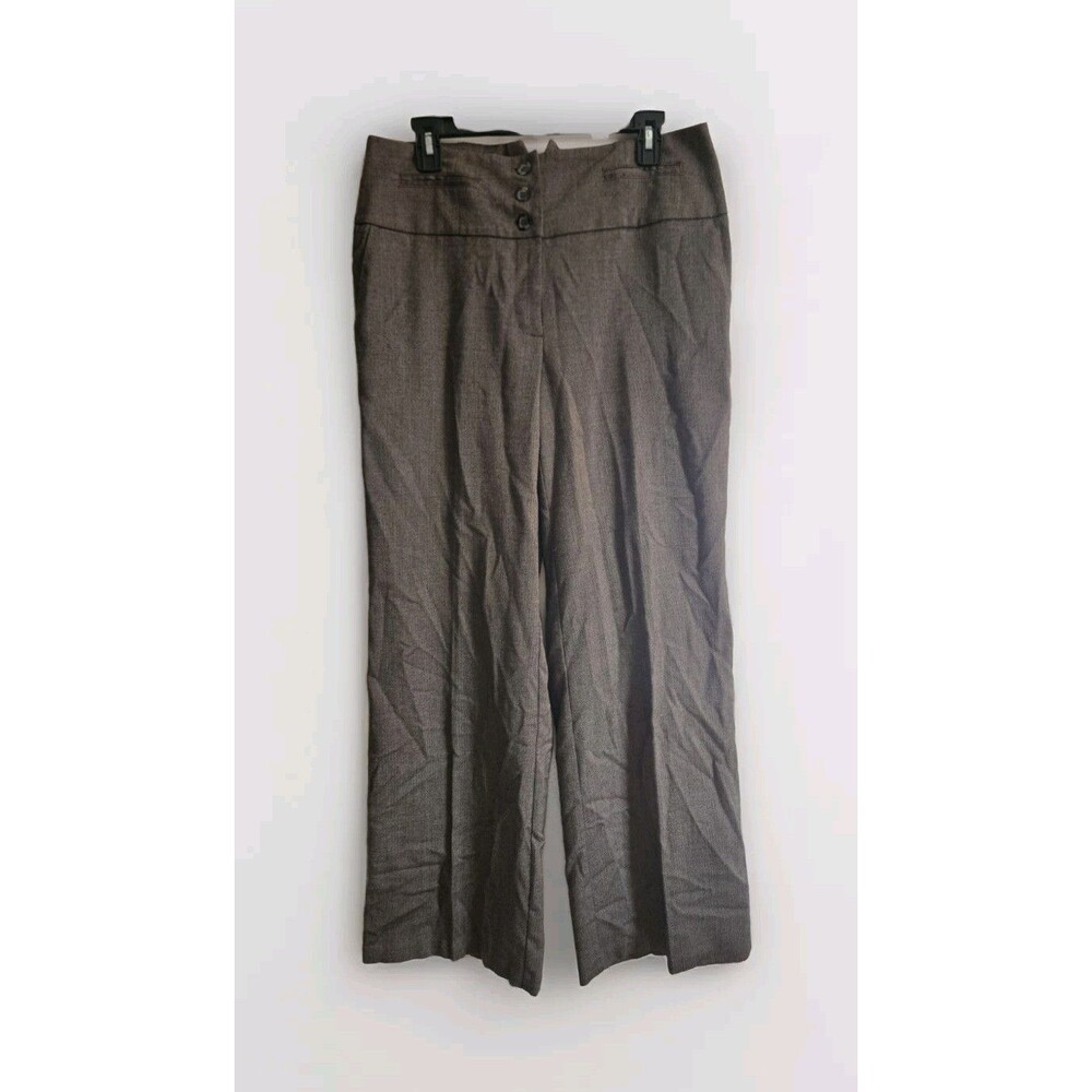 Cato Womens Dress Casual Pants Slacks Wide Leg Light Brown Size 14W Adjust Waist
